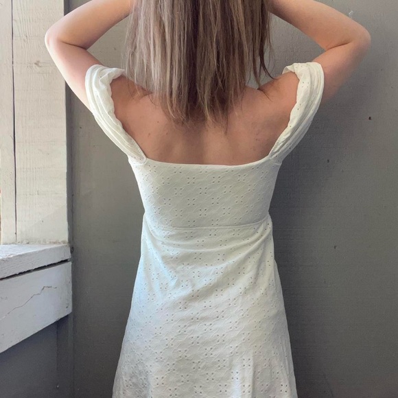 White Eyelet Mini Dress - Picture 3 of 3